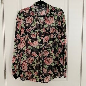 THE KOOPLES - Silk Rose-Print Blouse